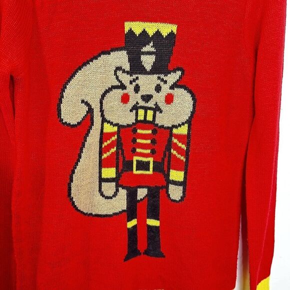 Norther Pole Ugly Christmas Sweater - Chipmunk Nutcracker Red‎ Sweater - XS Size - Picture 7 of 9